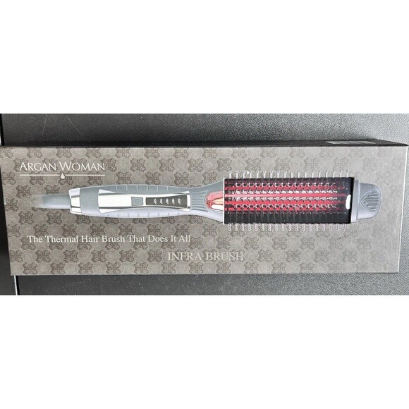 Hair Straightening Brush Heat to 410°F Professional Salon Ceramic & Titanium New - Picture 1 of 14